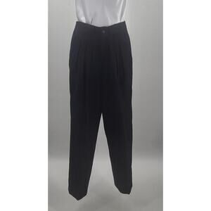 Petites by Fundamental Things Vintage Wool pleated pants navy blue Sz 4 classic